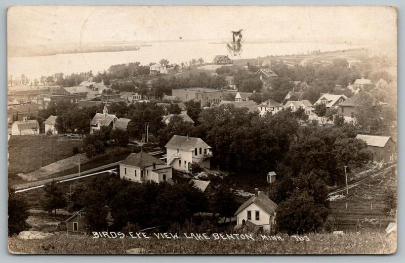 Lake Benton Minnesota~Birdseye Homes~Back Yards~Outhouse~Downtwon~Road~1919 RPPC 