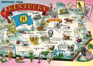 KENTUCKY MAP POSTCARD [5802]