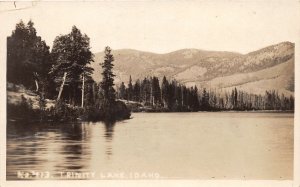 J5/ Trinity Lake Idaho Real Photo RPPC Postcard c1930s Shoreline View 86