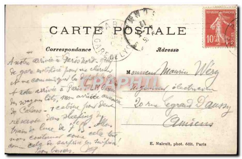 Old Postcard The Paris Gare De Lyon