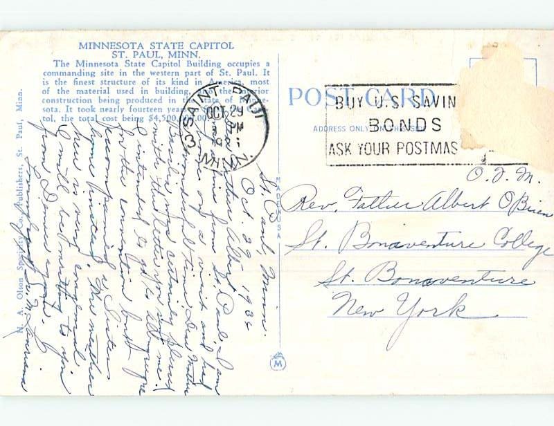 W-Border CAPITOL BUILDING St. Saint Paul Minnesota MN p0690