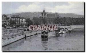 Old Postcard Liege Lock the Eveche and Seminar