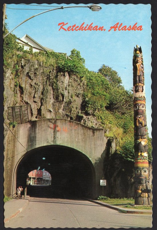 Alaska KETCHIKAN Chief Skowl Totem Pole at Tunnel down-town - Cont'l