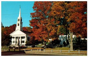 Historic Church On The Town Common New England Massachusetts Postcard