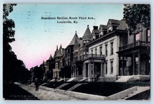 Louisville Kentucky KY Postcard Residence Section South Third Avenue 1909 Posted