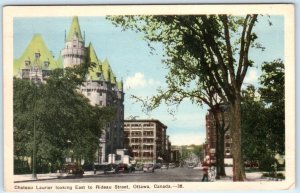 OTTAWA, ONTARIO Canada  RIDEAU STREET Scene from Chateau Laurier 1952 Postcard