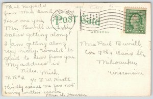 Niles Michigan~Mail Dropbox @ Side of Colonial Post Office~Fire Hydrant~1917 PC 