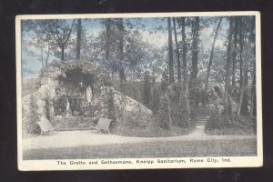 ROME ITY INDIANA KNEIPP SANITARIUM GROTTO GETHSEMANE VINTAGE POSTCARD