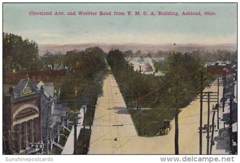 Cleveland Avenue And Wooster Road From Y M C A Building Ashland Ohio 1911