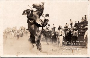 RPPC Miles City Roundup Owen Hedges on Slippery Lizz AZO 1922-1926