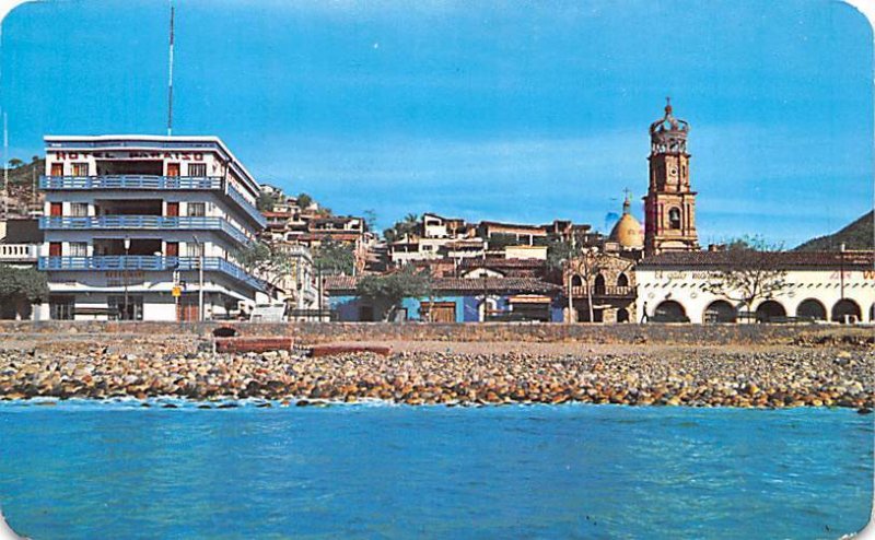 Malecon Puerto Vallarta Mexico Tarjeta Postal 1979 