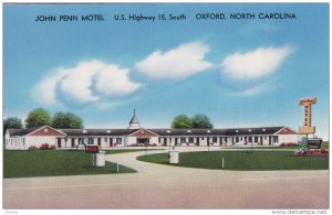 OXFORD , North Carolina , 50-60s ; John Penn Motel