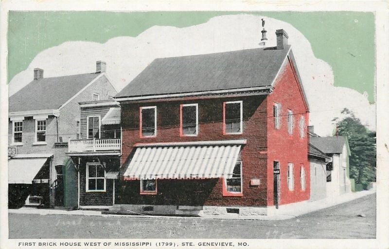 Ste Genevieve Missouri~First Brick House West of Mississippi~Drug Store~1920s