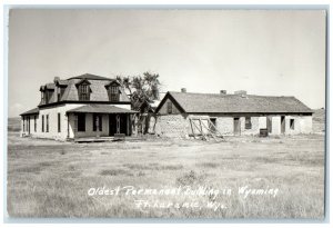 Fort Laramie Wyoming WY RPPC Photo Postcard Oldest Permanent Building c1910
