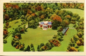 VA - Charlottesville. Monticello, Aerial View