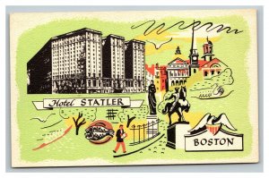 Vintage 1952 Advertising Postcard Hotel Statler Boston Massachusetts