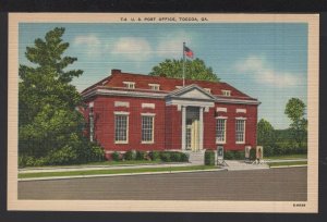 Georgia TOCCOA U. S. Post Office Pub by Asheville Post Card Co. ~ Linen