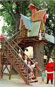 Santa's Village, Treehouse Slide Dundee IL Vintage Postcard Q66