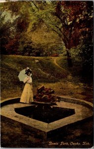 Woman In Bemis Park, Omaha NE c1911 Vintage Postcard Q69