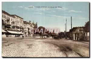 Old Postcard Koblenz Quai du Rhin