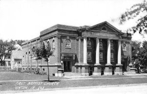 RPPC First Baptist Church VINTON, IOWA Benton County ca 1950s Vintage Postcard