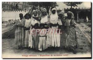 Old Postcard Negro Male Black African Village Bordeaux 1907 Exhibition