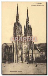 Old Postcard Quimper Facade of the Cathedral