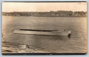 LeClaire Iowa~Little Rowboat~Big Mississippi River~Gert Has Wild Ducks~RPPC 1913 