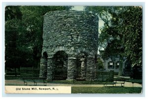 1911 Old Stone Mill, Newport Rhode Island RI Antique Postcard 