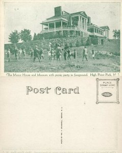 HIGH POINT PARK N.J. MANOR HOUSE & MUSEUM w/ PICNIC PARTY ANTIQUE POSTCARD