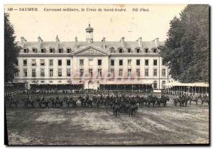 Old Postcard Carousel Horse Equestrian Military The cross of Saint Andre