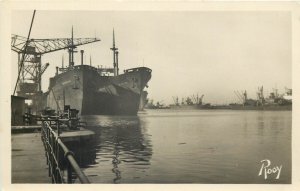 France SAINT-NAZAIRE Chantiers de Penhoet naval dockyard ships photo postcard