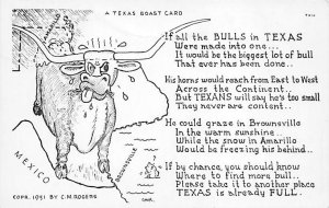 Artist CM Rodgers A Texas Boast Card  - Comic, Texas TX  