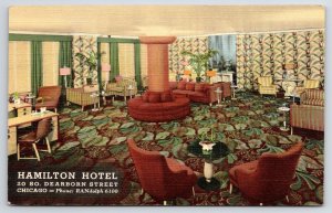 Chicago 8 Cigarette Ashtray Stands~Smoker's Paradise~Hamilton Hotel Lobby 1942