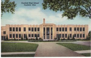 OH   CANFIELD   CANFIELD HIGH SCHOOL  linen postcard