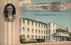 Greenwood Mississippi MS Hotel Greenwood Leflore Linen Vintage Postcard