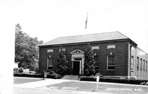 Jefferson Wisconsin~US Post Office~Opened Doors~Mailbox~1950s RPPC-Postcard