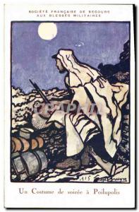 Old Postcard Fantasy Illustrator Army A costume soiree has Poilupolis