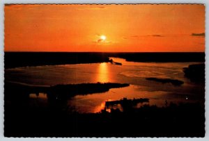 Sunset Over Mississippi River Seen From Fort Nogales Vicksburg MS Postcard