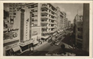 PC EGYPT, CAIRO, SOLIMAN PASHA STREET, Vintage REAL PHOTO Postcard (b39519)