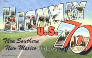 Highway US 70, New Mexico Large Letter Town Unused 