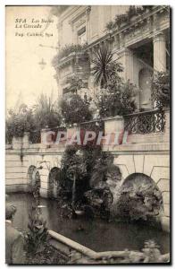 Old Postcard Belgium Spa baths Waterfall