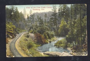 ROSEBURG OREGON COW CREEK CANYON RAILROAD VINTAGE POSTCARD 1911