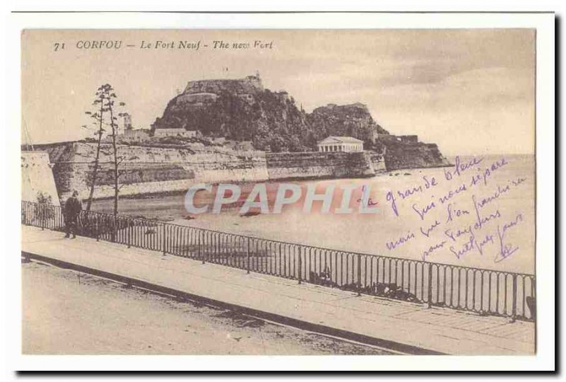 Greece Postcard Corfu Old Fort Nine