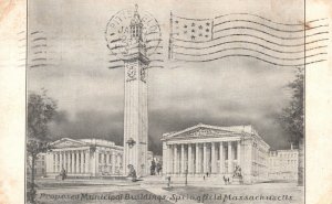 Vintage Postcard 1909 Proposed Municipal Buildings Springfield Massachusetts