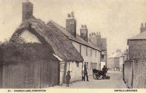 Church Lane Edmonton Enfield Victorian Photo Postcard