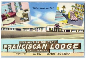 c1950's Franciscan Lodge Motel Grants New Mexico NM Multiview Vintage Postcard