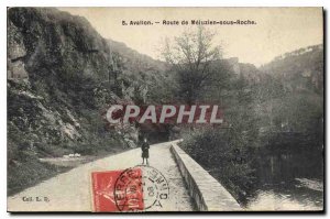 Old Postcard Avallon Road Meluzien sous Roche