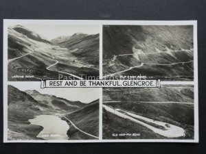 Scotland GLENCOE Multiview Loch restil Old Hair Pin Bend c1950's RP Postcard