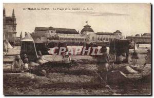 Old Postcard Malo Les Bains Beach and the Casino